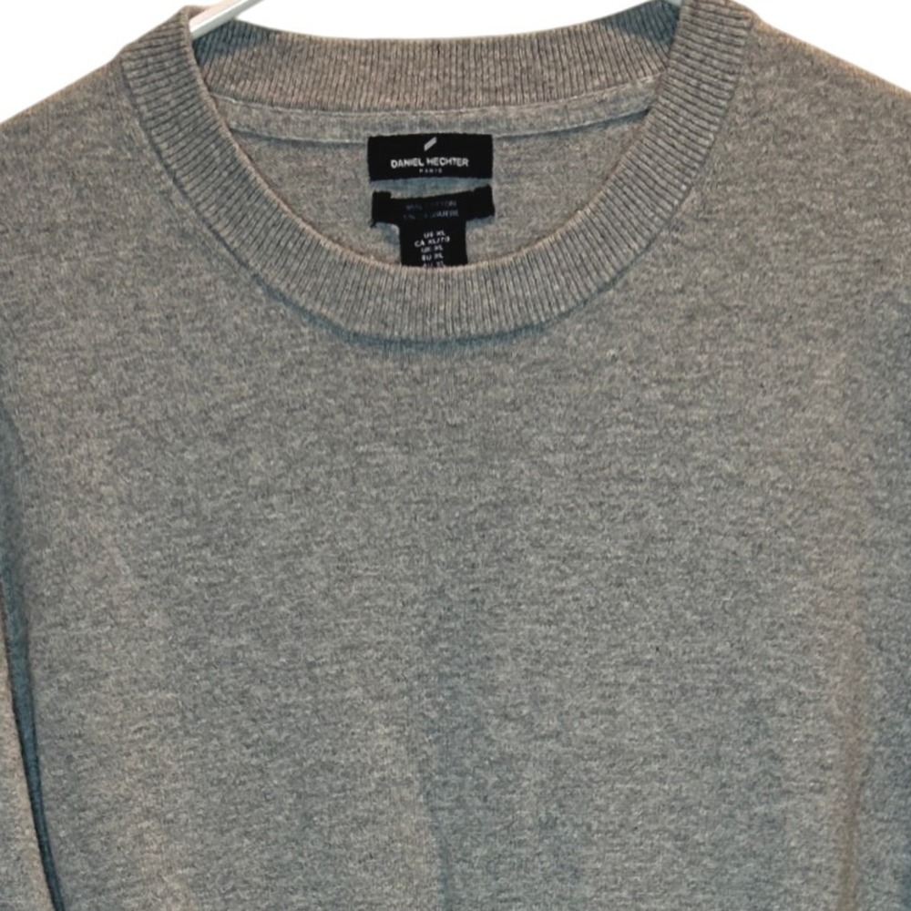 Daniel Hechter Paris Mens Gray Cashmere‎ Cotton Blend Crewneck Sweater Xl